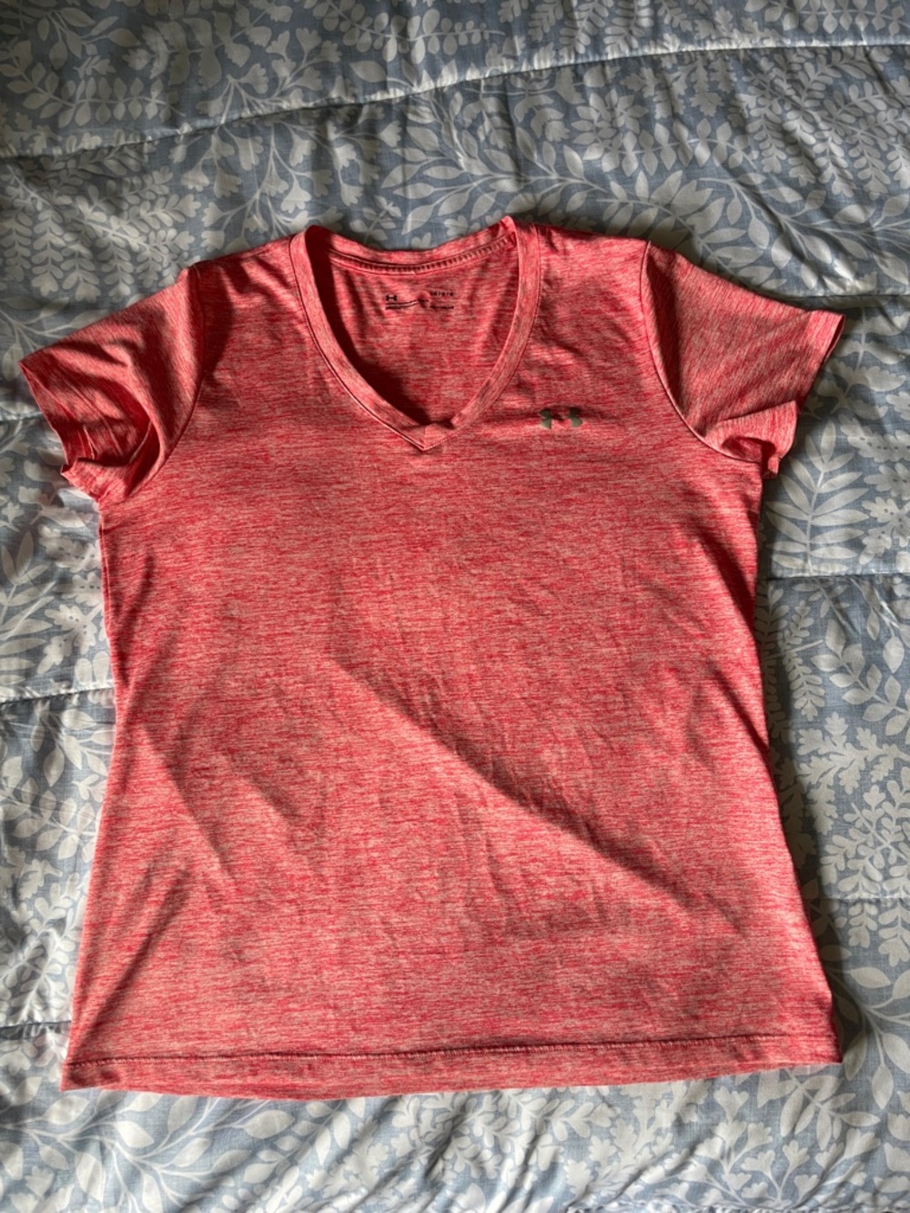 Under Armour Women’s Heathered Coral Red V‑Neck Performance Tee